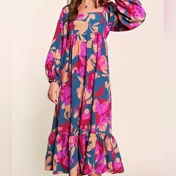 Dresses & Skirts - Floral Long Sleeve Maxi Dress